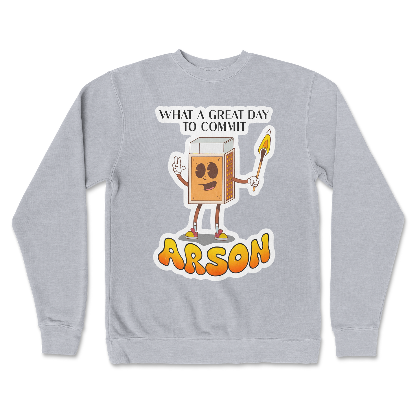 Independent Clothing Co. Crew Neck Commit Arson in Grey Heather