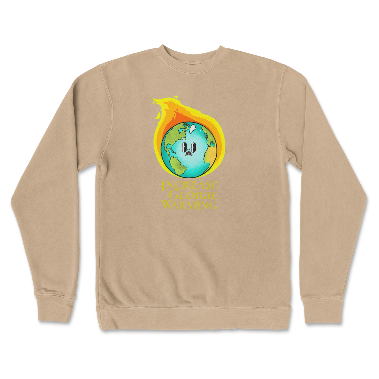 Independent Clothing Co. Crew Neck Increase Global Warming in Sandstone