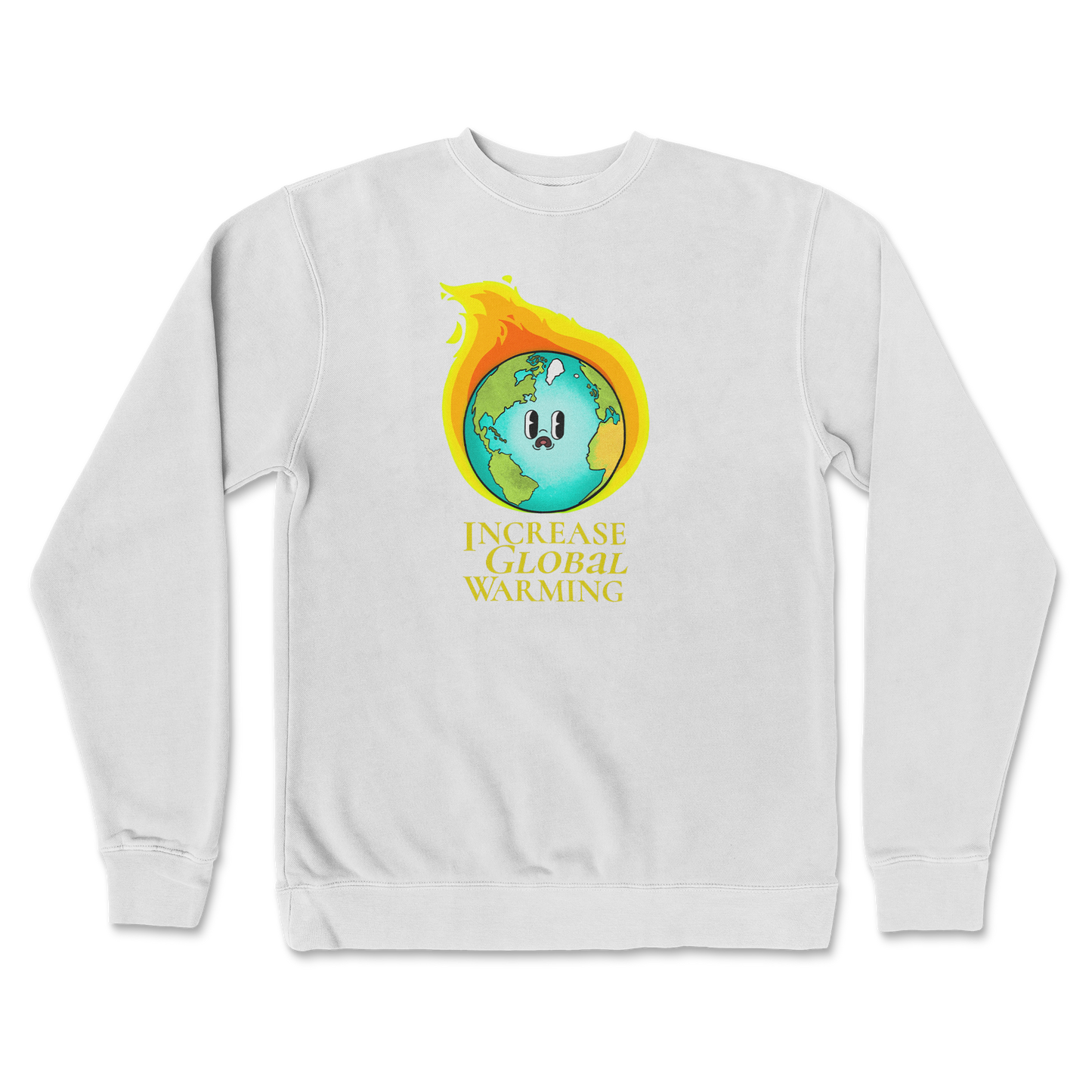 Independent Clothing Co. Crew Neck Increase Global Warming in White