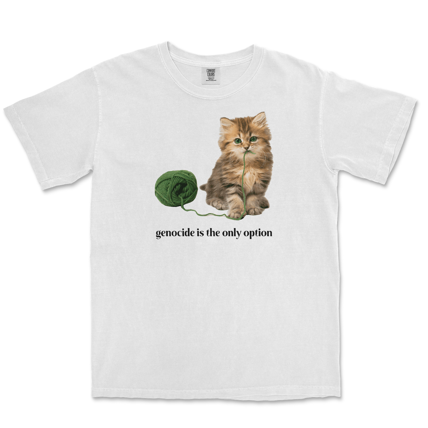 Comfort Colors T-Shirt Genocide Kitty  in White