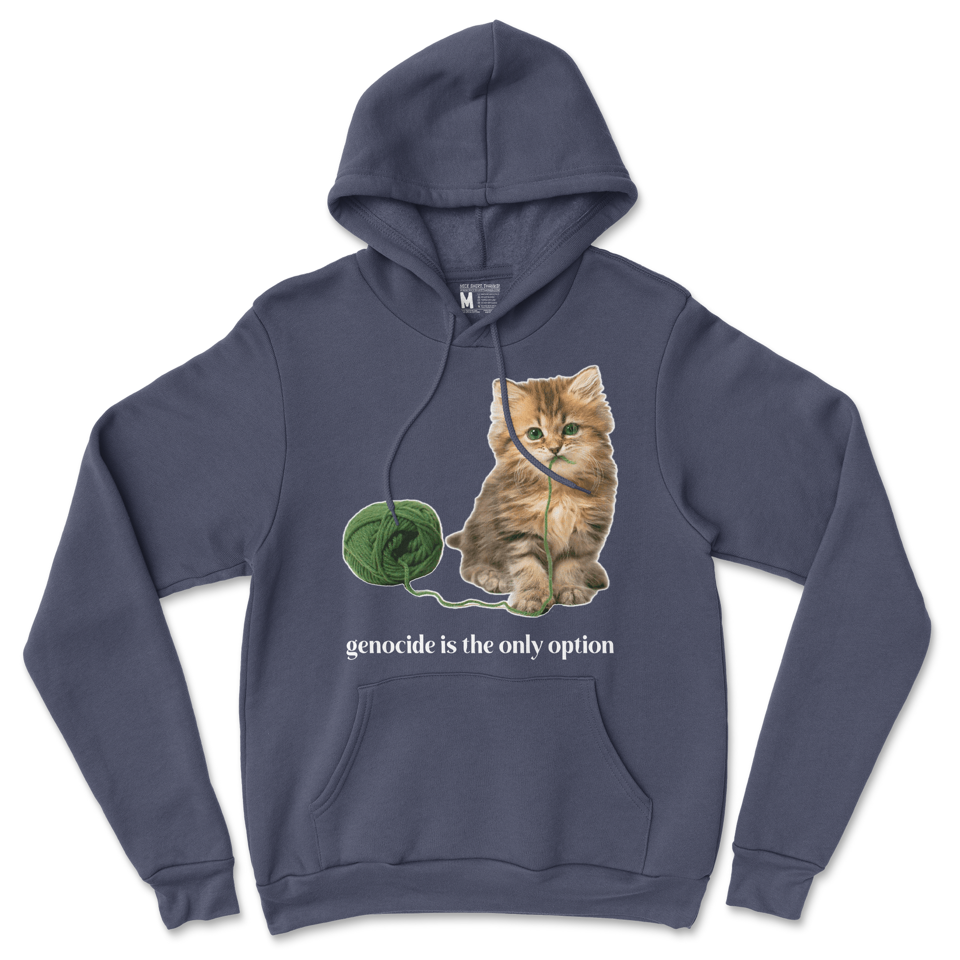Gildan SoftStyle Hoodie Genocide Kitty  in Navy