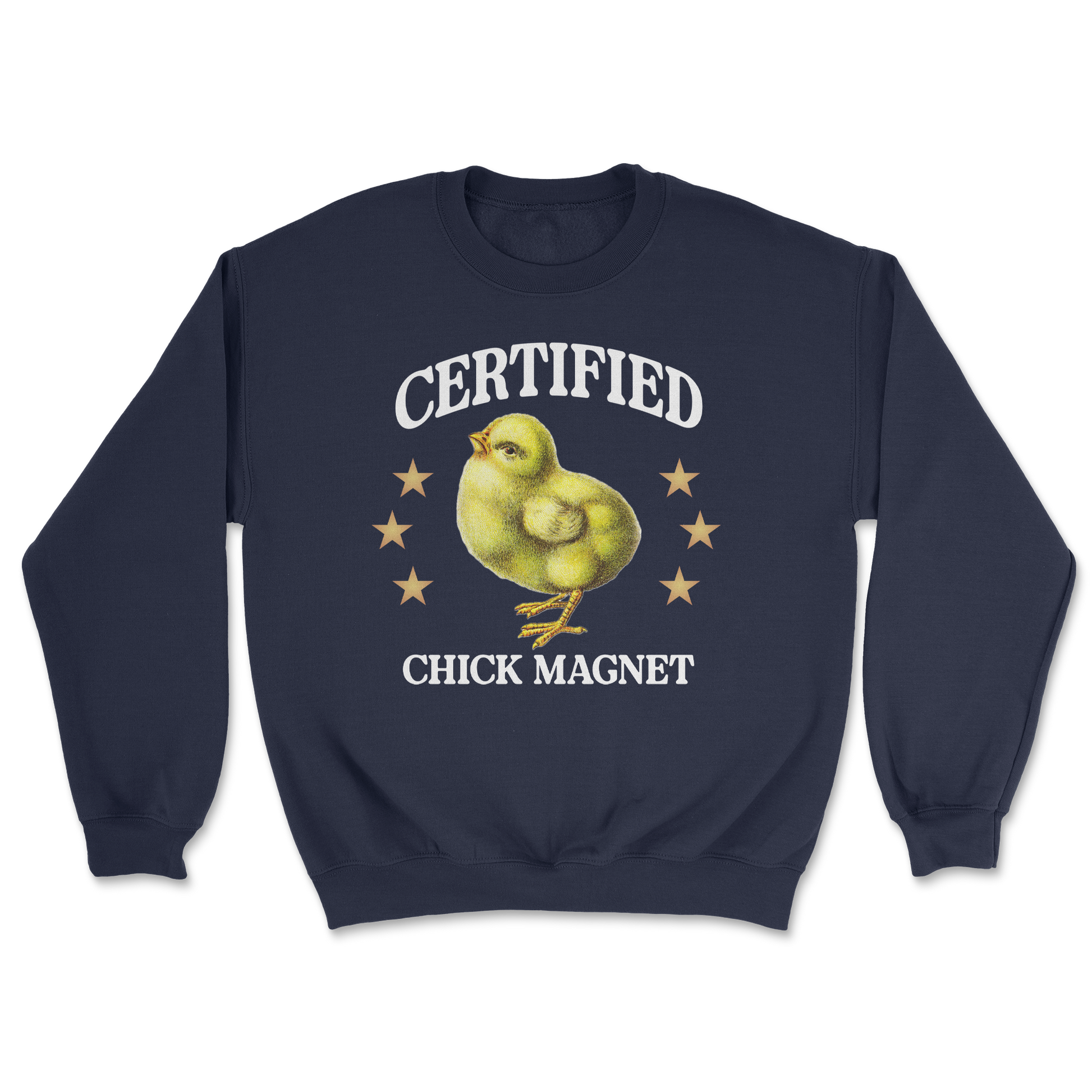 Heavy Blend Crew Neck Chick Magnet in Navy