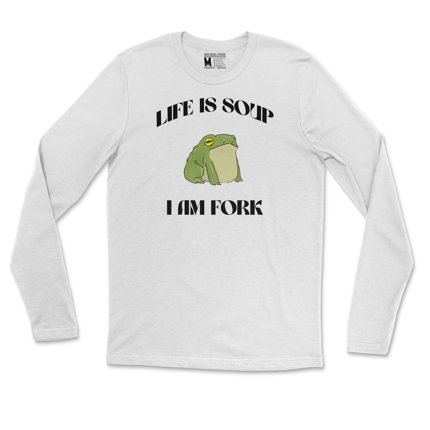 Gildan SoftStyle Long Sleeve I Am Fork in White