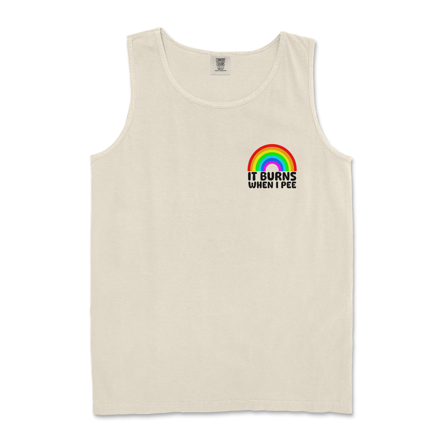 Comfort Colors Tank Top Burns When I Pee in Ivory