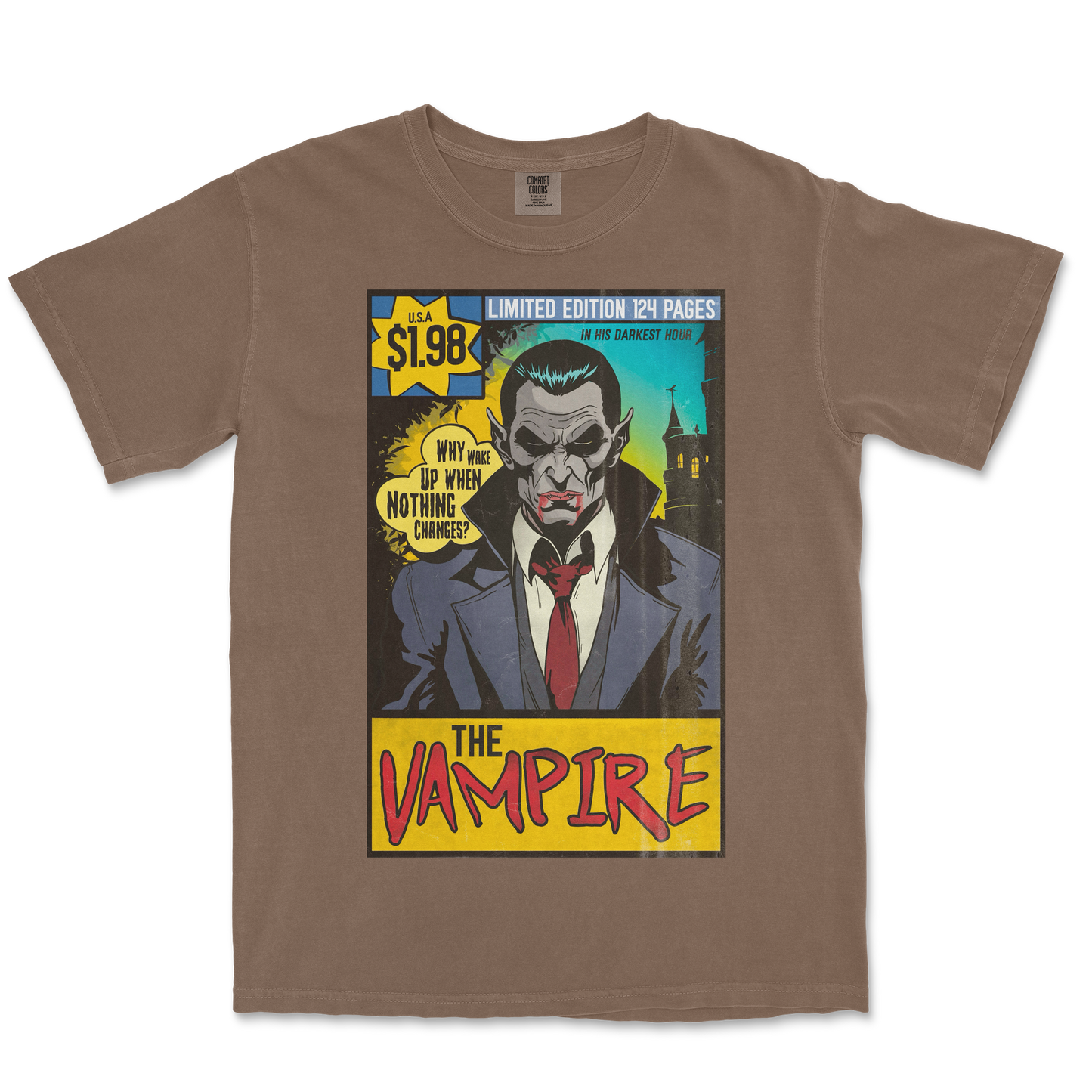 Comfort Colors T-Shirt Sad Vampire in Espresso