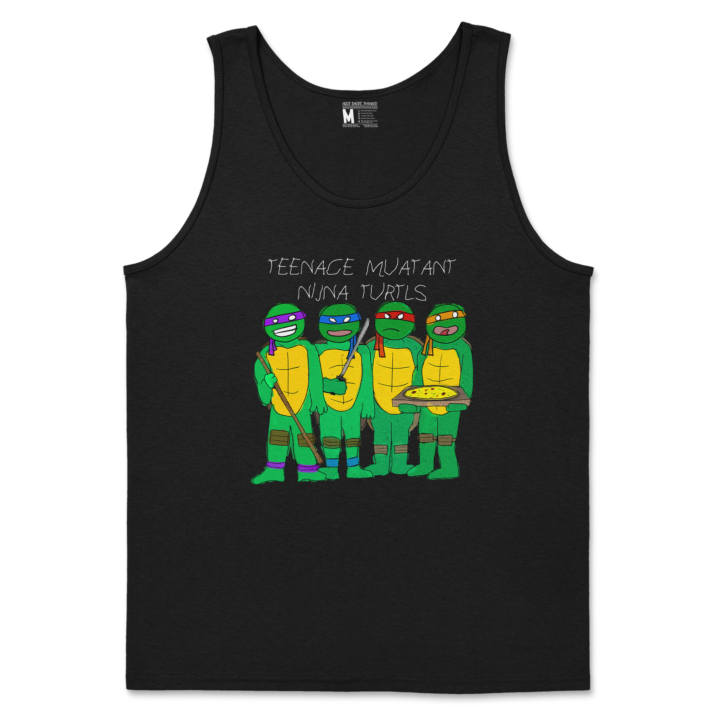 Gildan SoftStyle Tank Top Ninja Turtles in Black