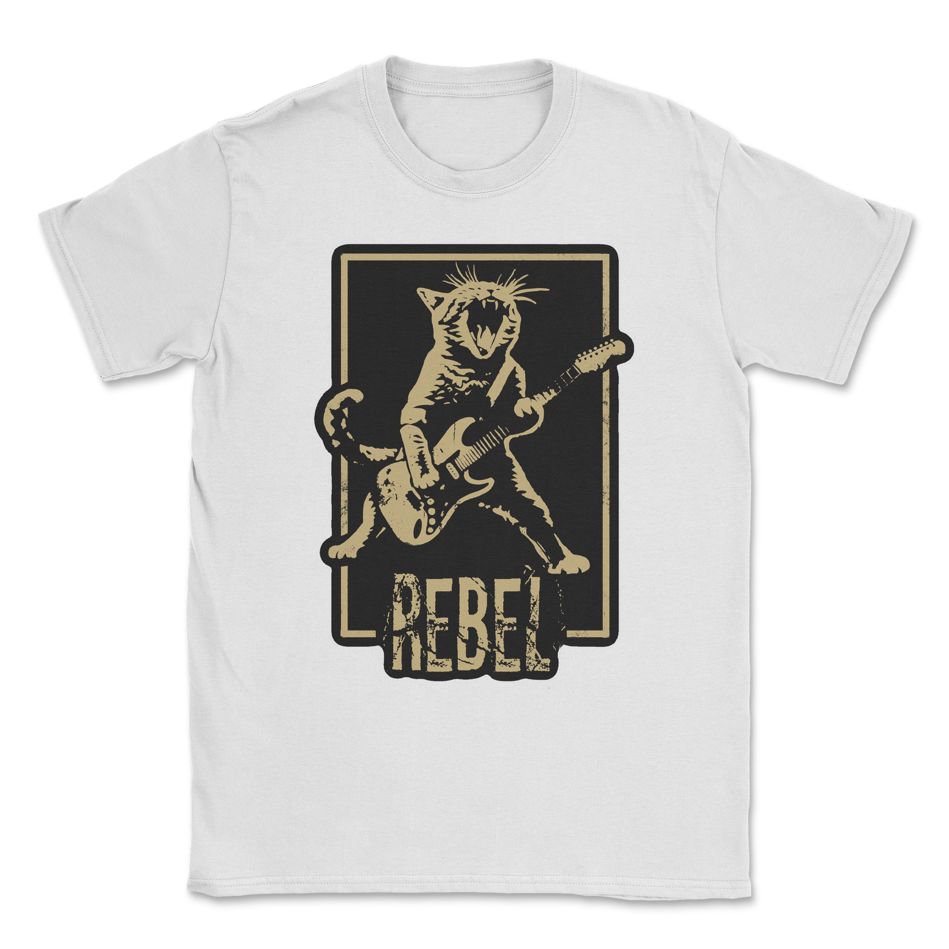 Heavy Blend T-Shirt Rebel Kitty in White