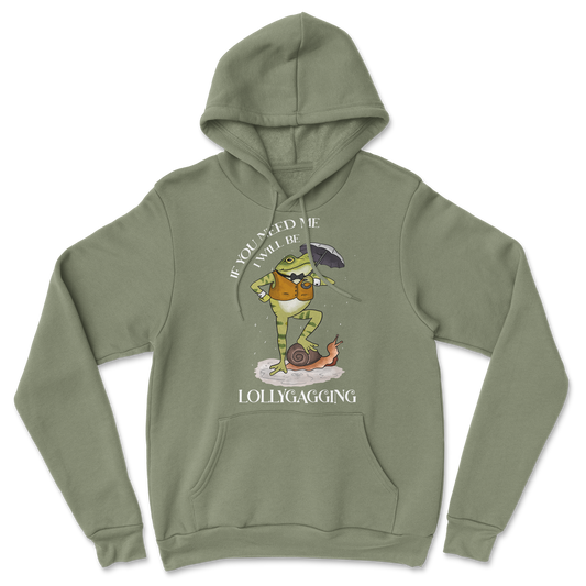 The Nice Shirt Hoodie Lollygagging  in Military-Green