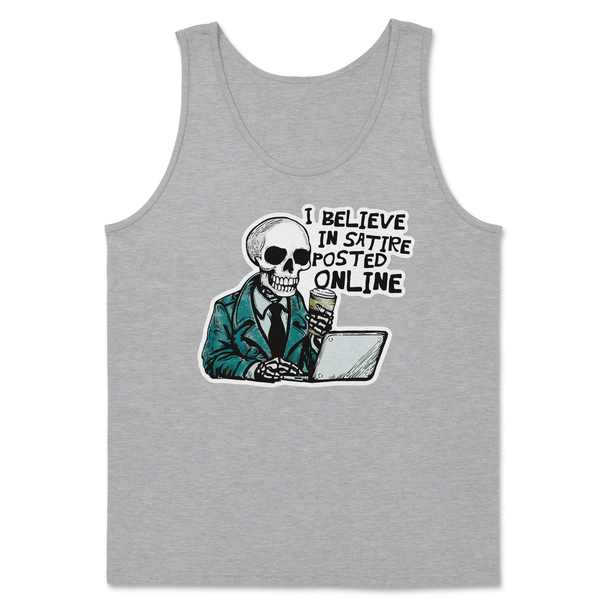 Heavy Blend Tank Top Believe in Satire in Sports Grey