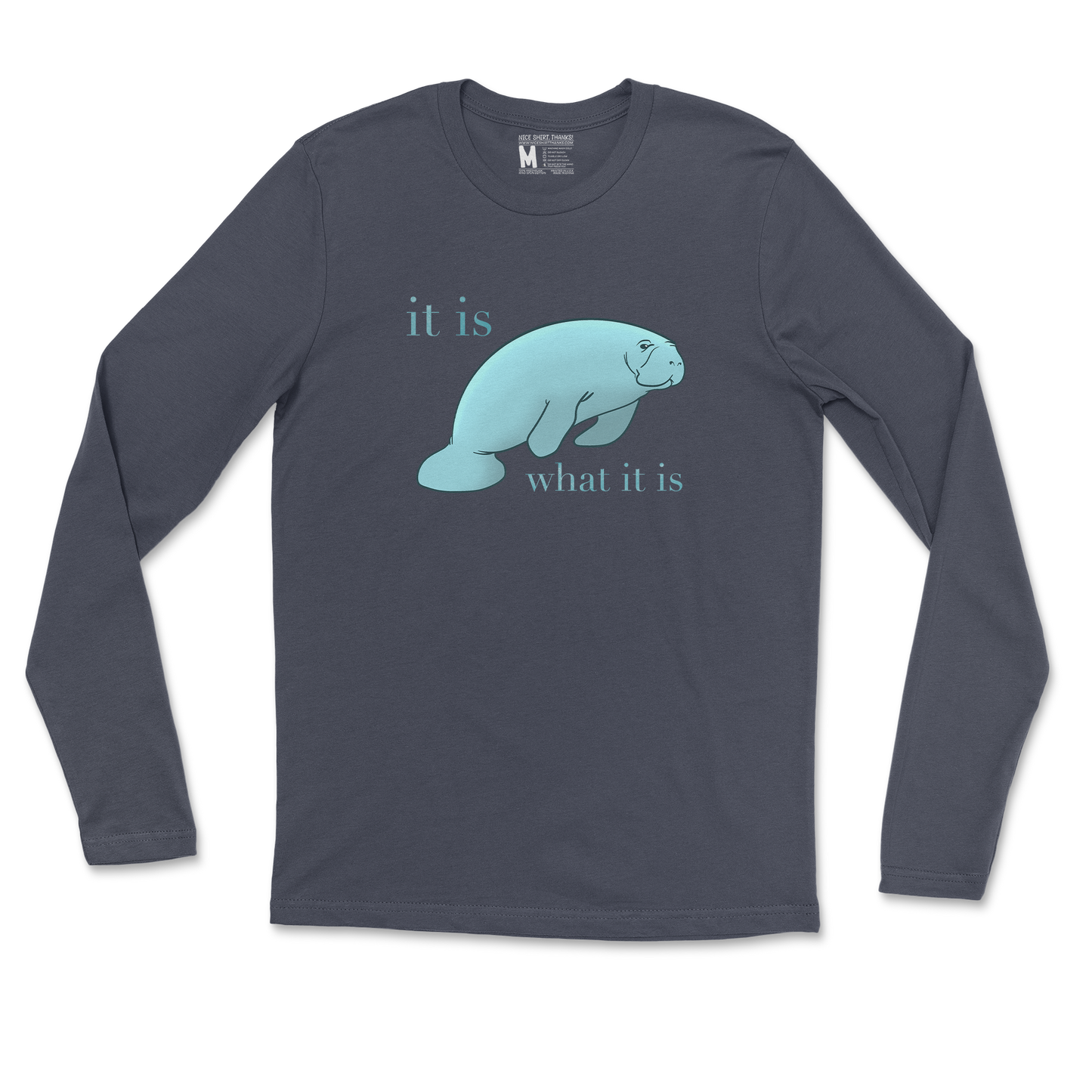 Gildan SoftStyle Long Sleeve Manatee in Navy