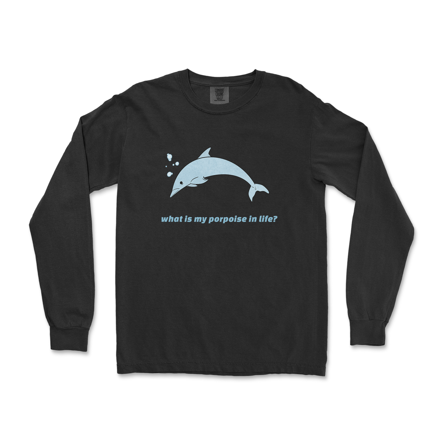 Comfort Colors Long Sleeve Porpoise in Black
