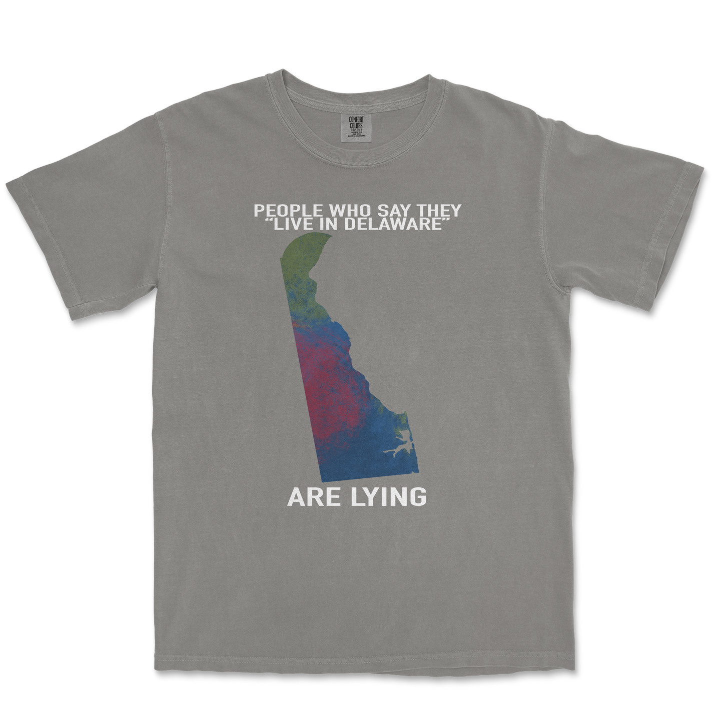Comfort Colors T-Shirt Delaware Doesnt Exist in Grey