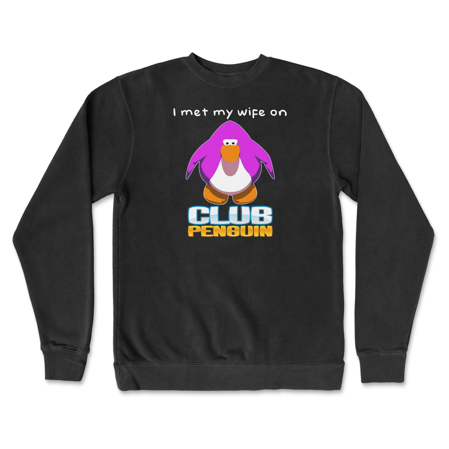 Independent Clothing Co. Crew Neck Club Penguin Wife in Black