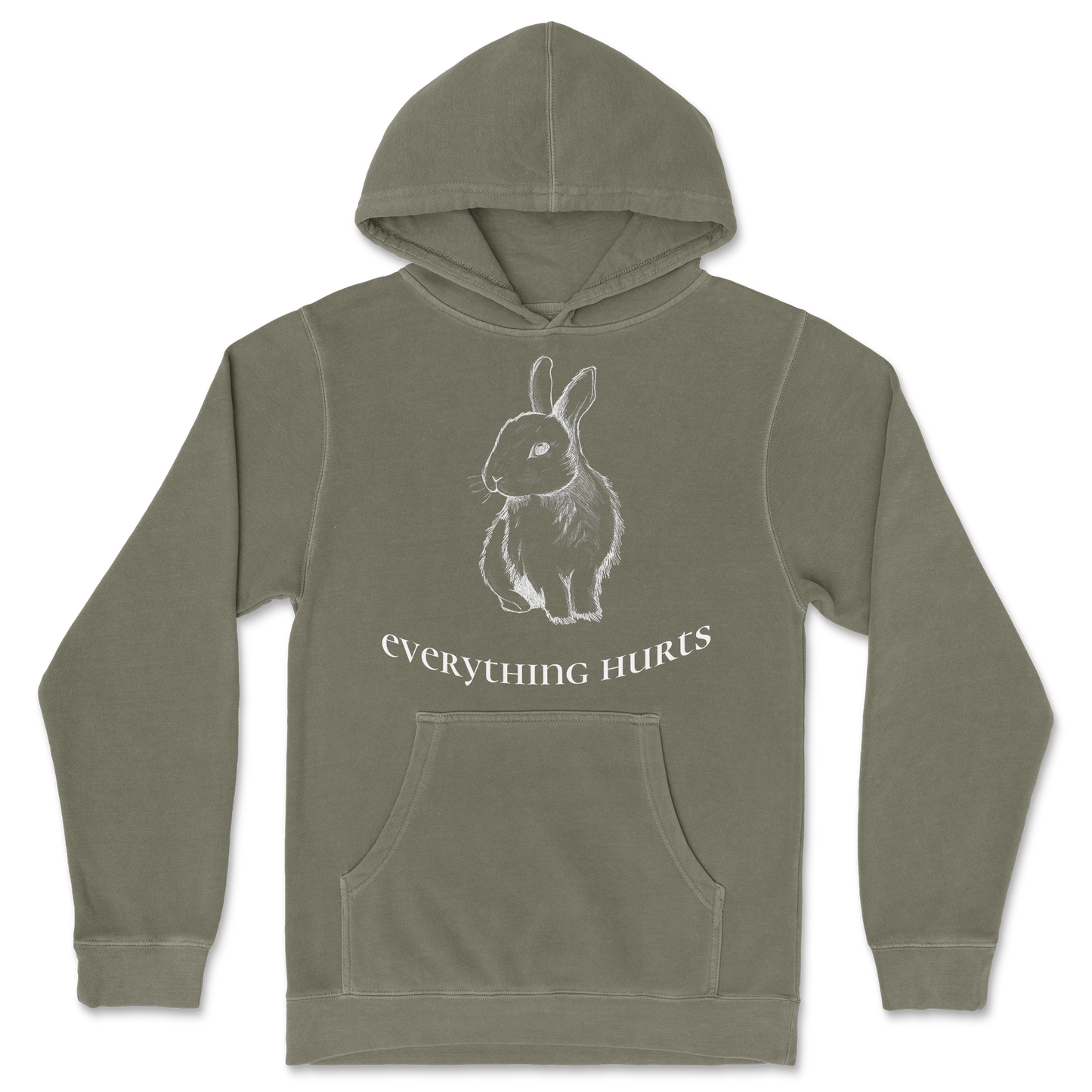 Independent Clothing Co. Hoodie Everything Hurts in Olive