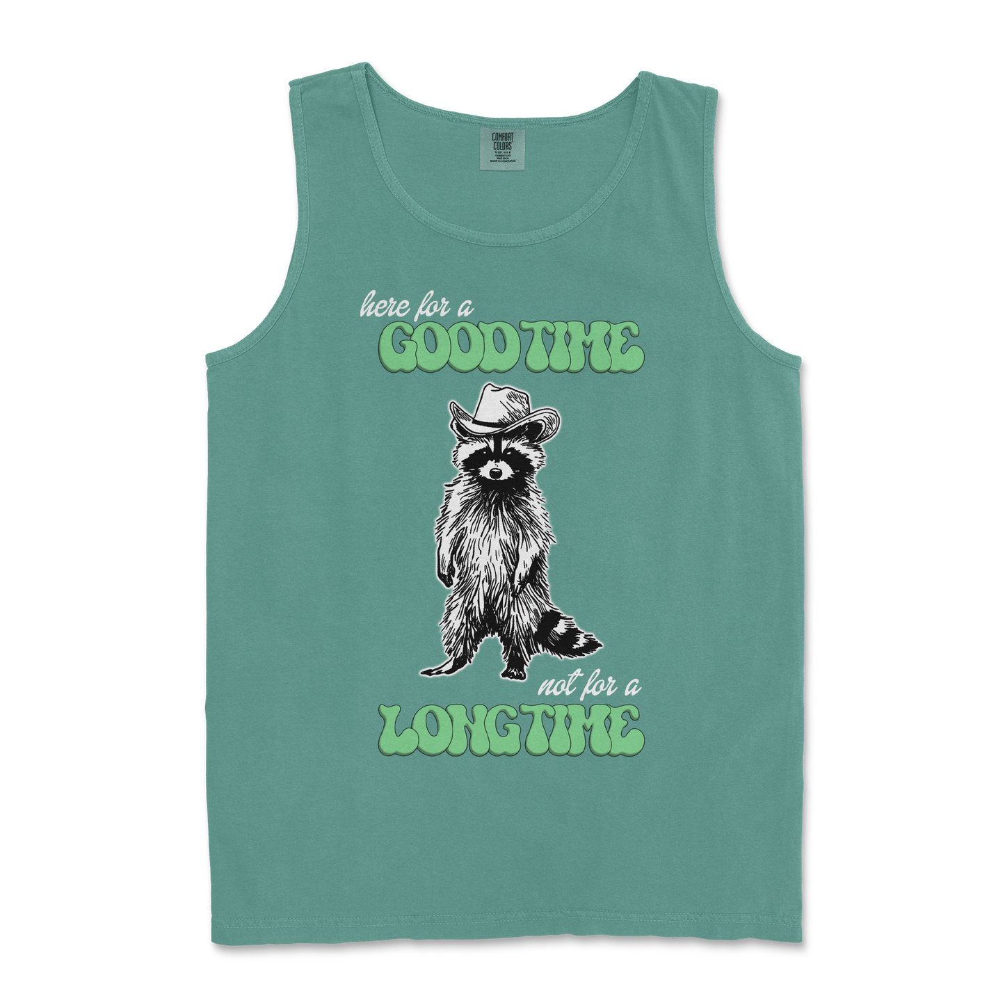 Comfort Colors Tank Top Here For A Good Time in Light-Green