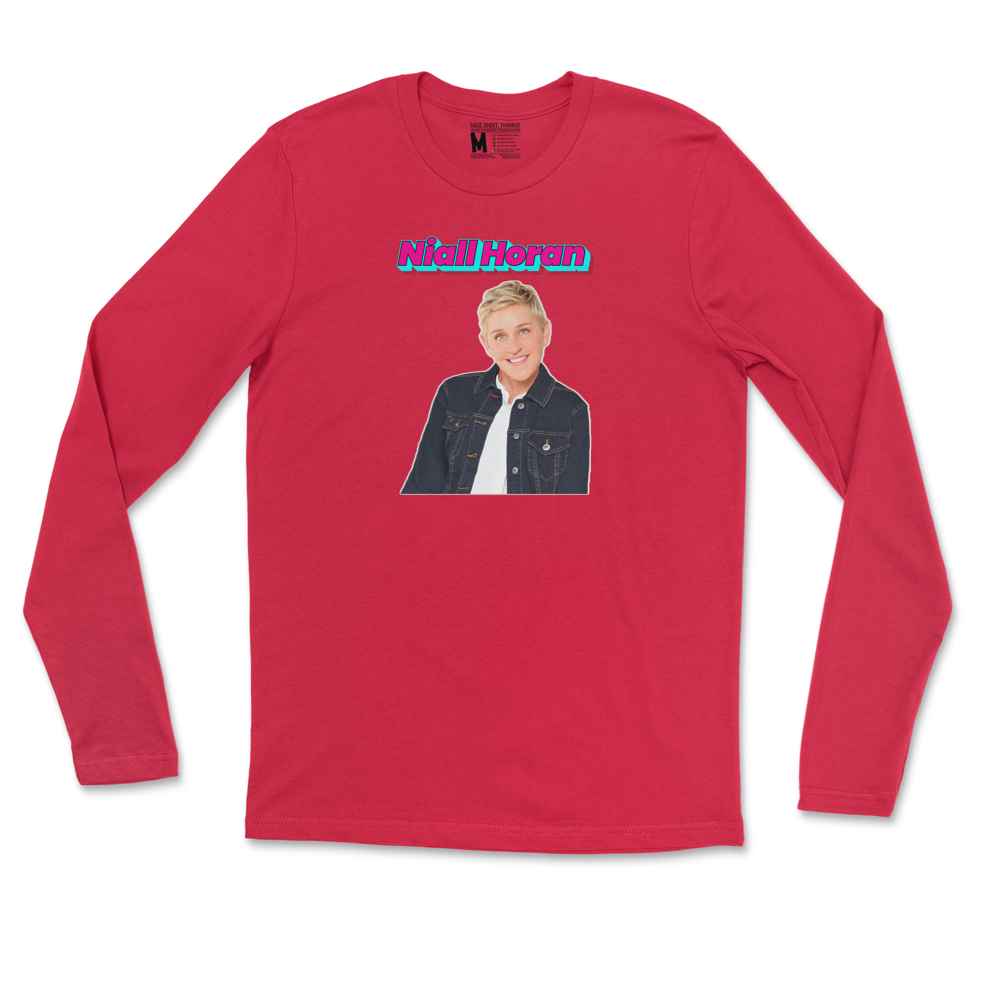 Gildan SoftStyle Long Sleeve Niall Horan in Red