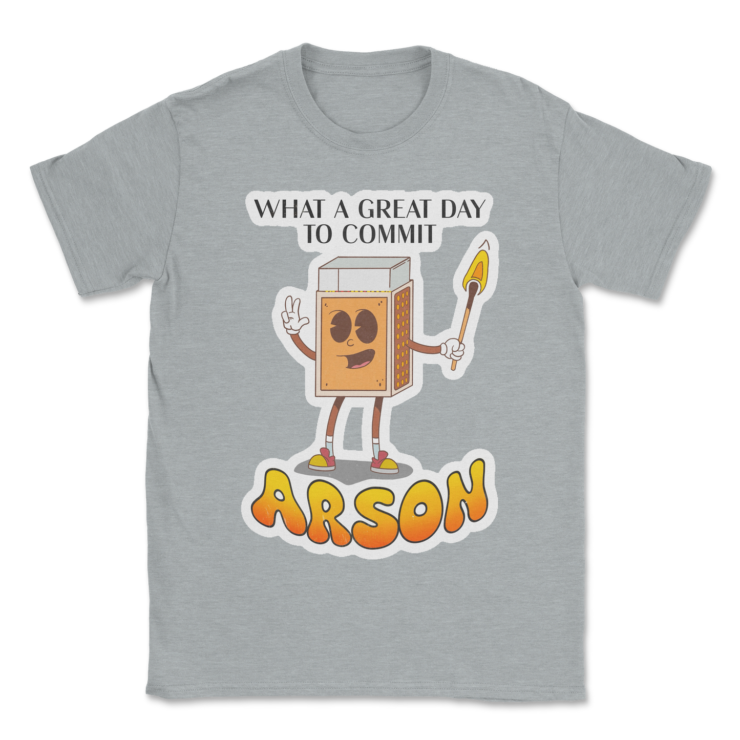 Heavy Blend T-Shirt Commit Arson in Sports Grey