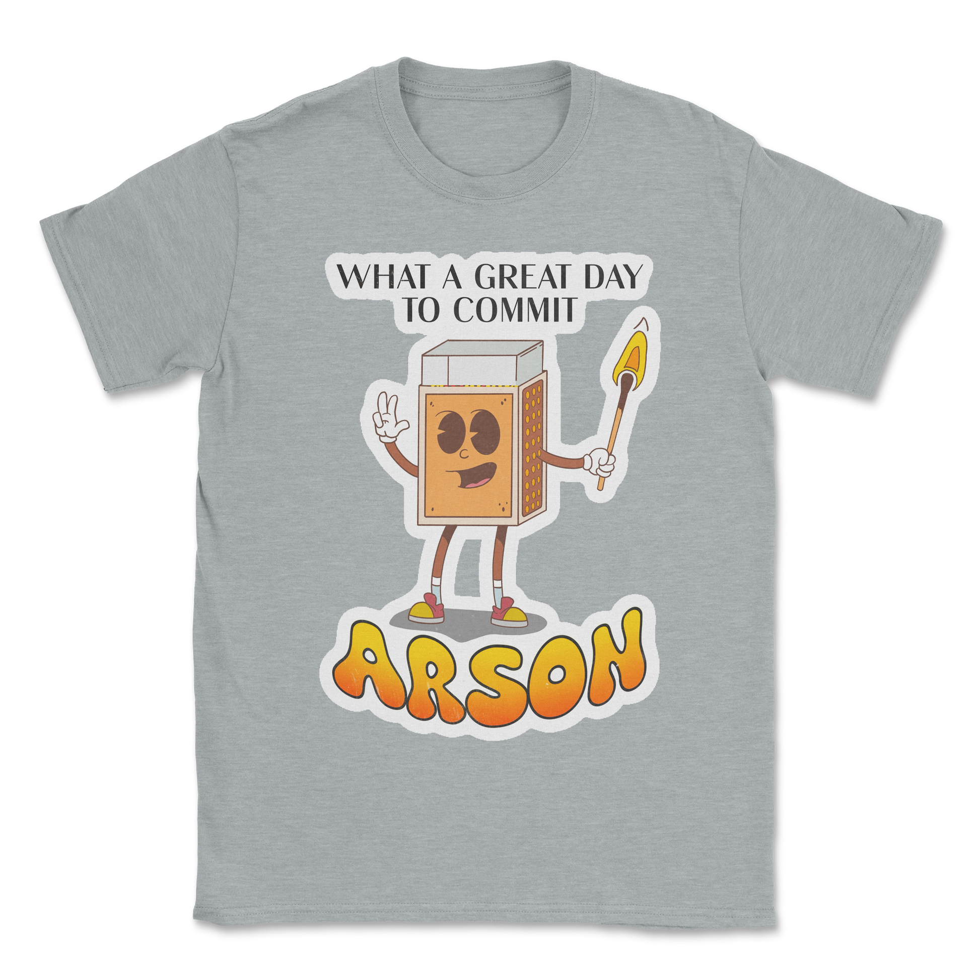 Heavy Blend T-Shirt Commit Arson in Sports Grey