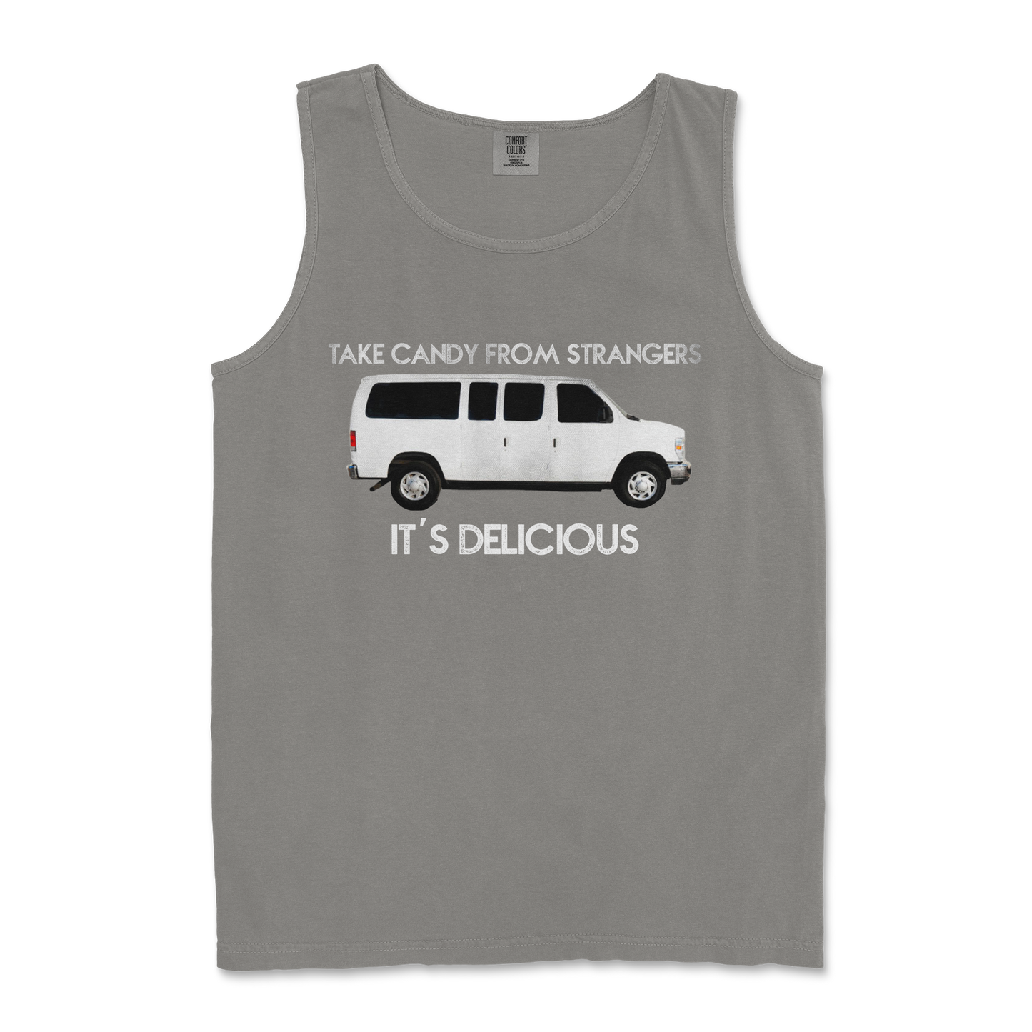 Comfort Colors Tank Top Stranger Danger in Grey
