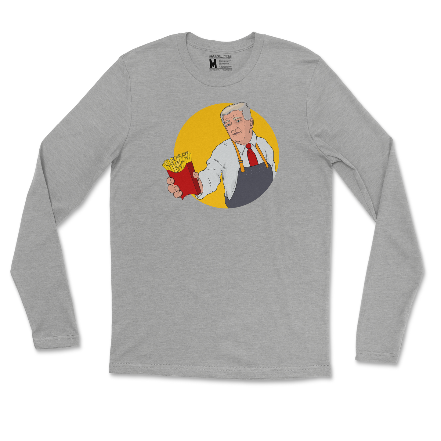 Gildan SoftStyle Long Sleeve McTrump in Heather-Gray
