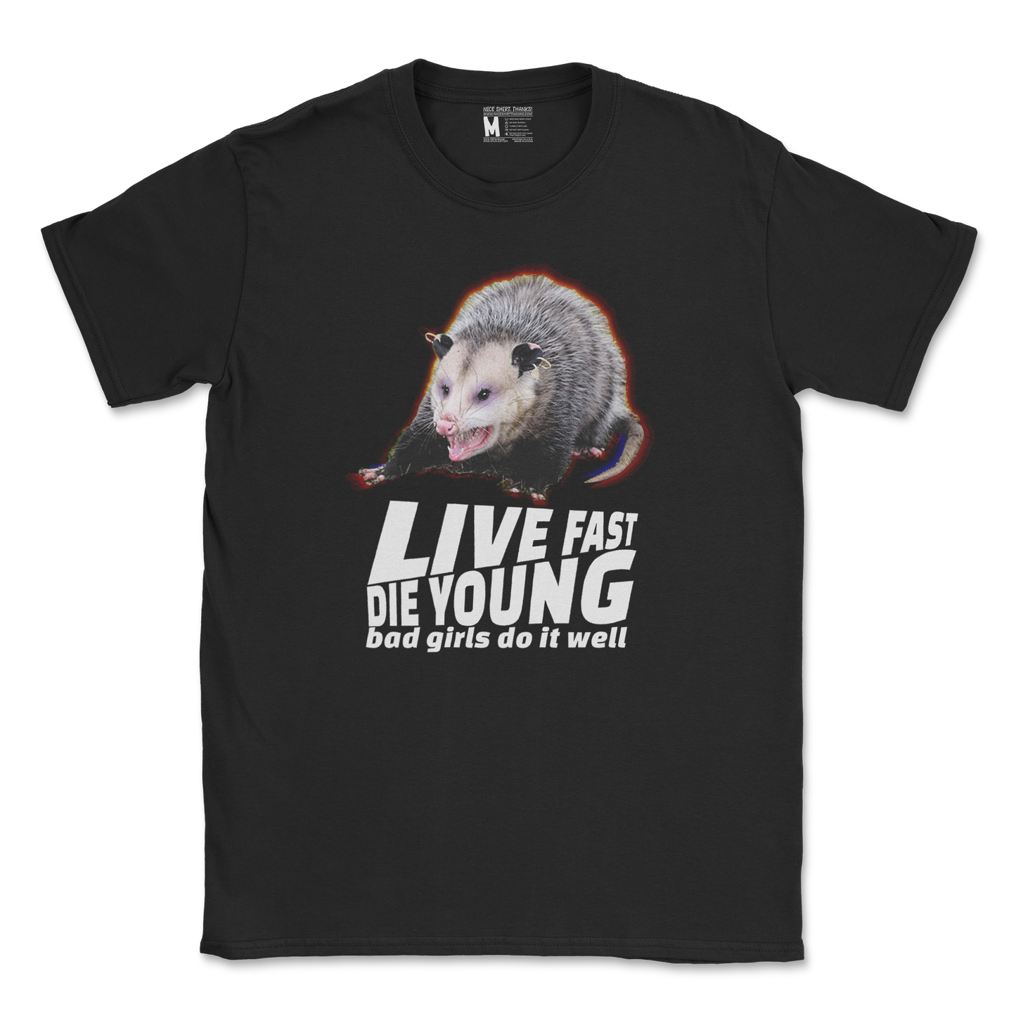 Gildan SoftStyle T-Shirt Live Fast Die Young in Black