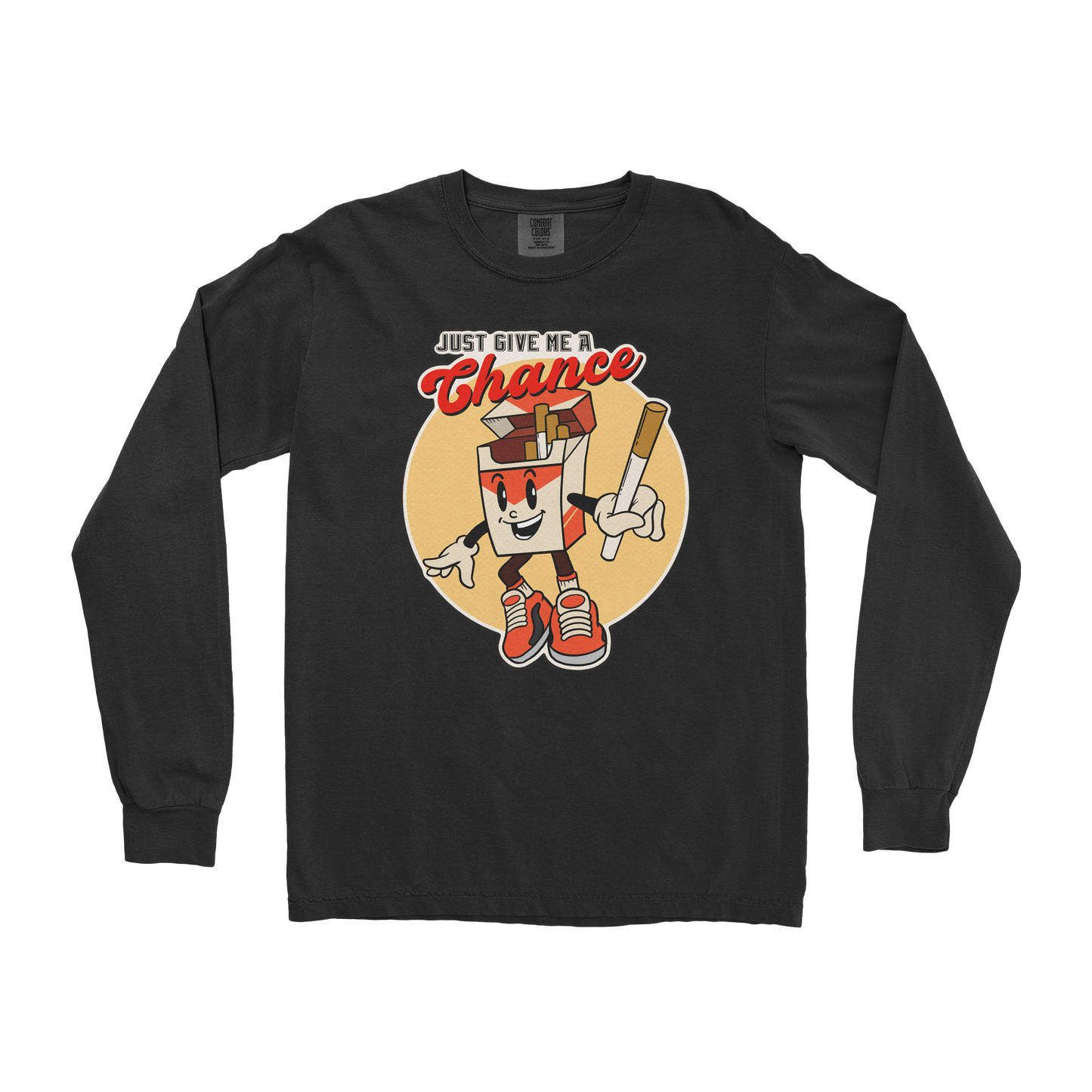 Comfort Colors Long Sleeve Vintage Cigarette in Black