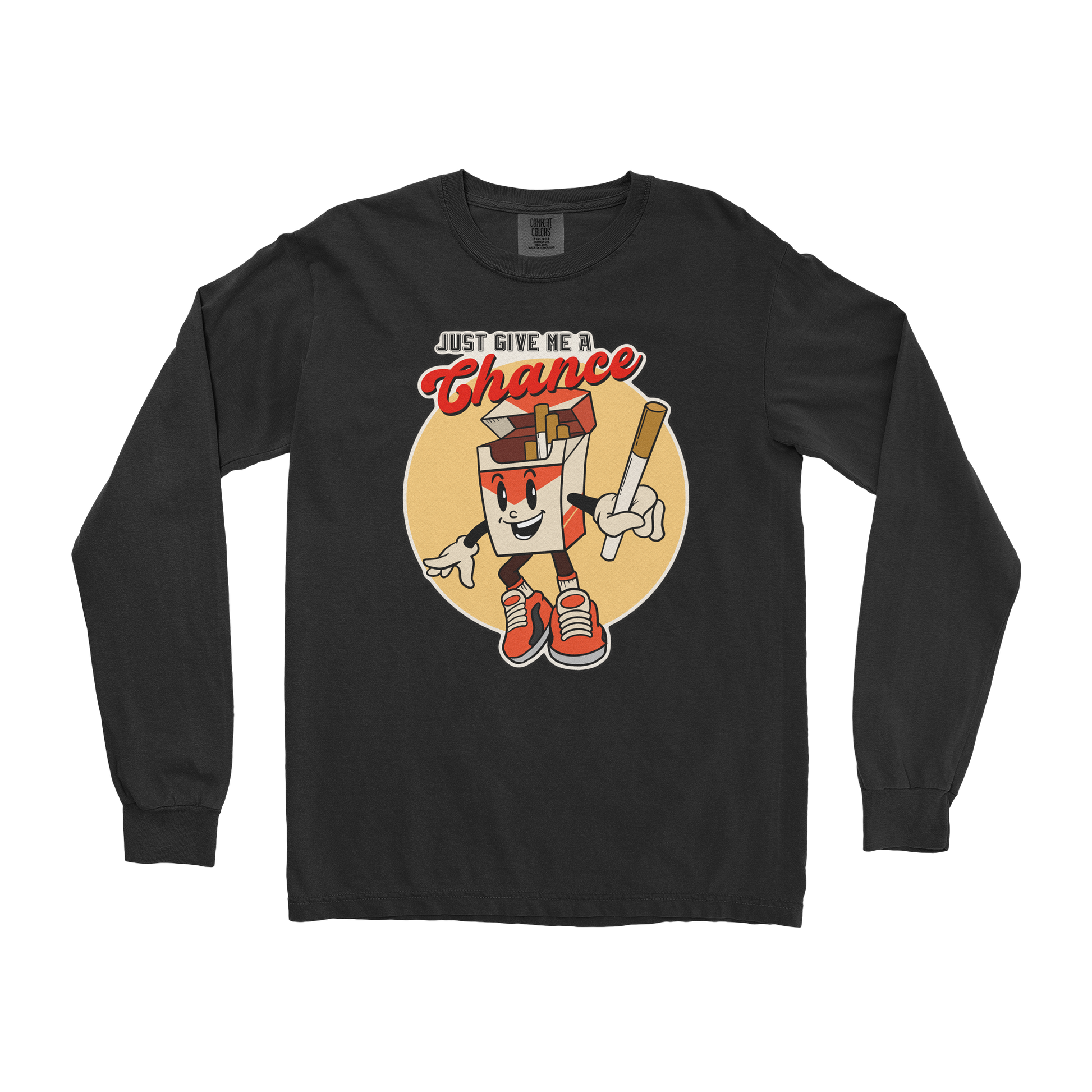 Comfort Colors Long Sleeve Vintage Cigarette in Black