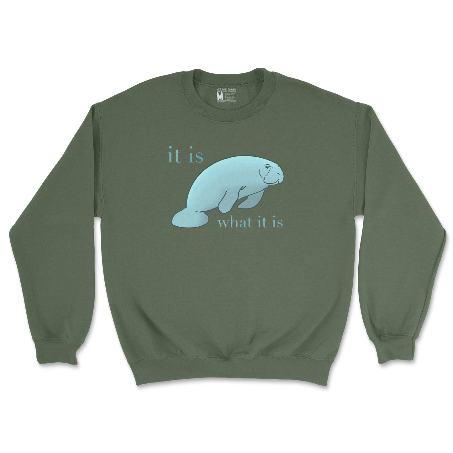 Gildan SoftStyle Crew Neck Manatee in Military Green