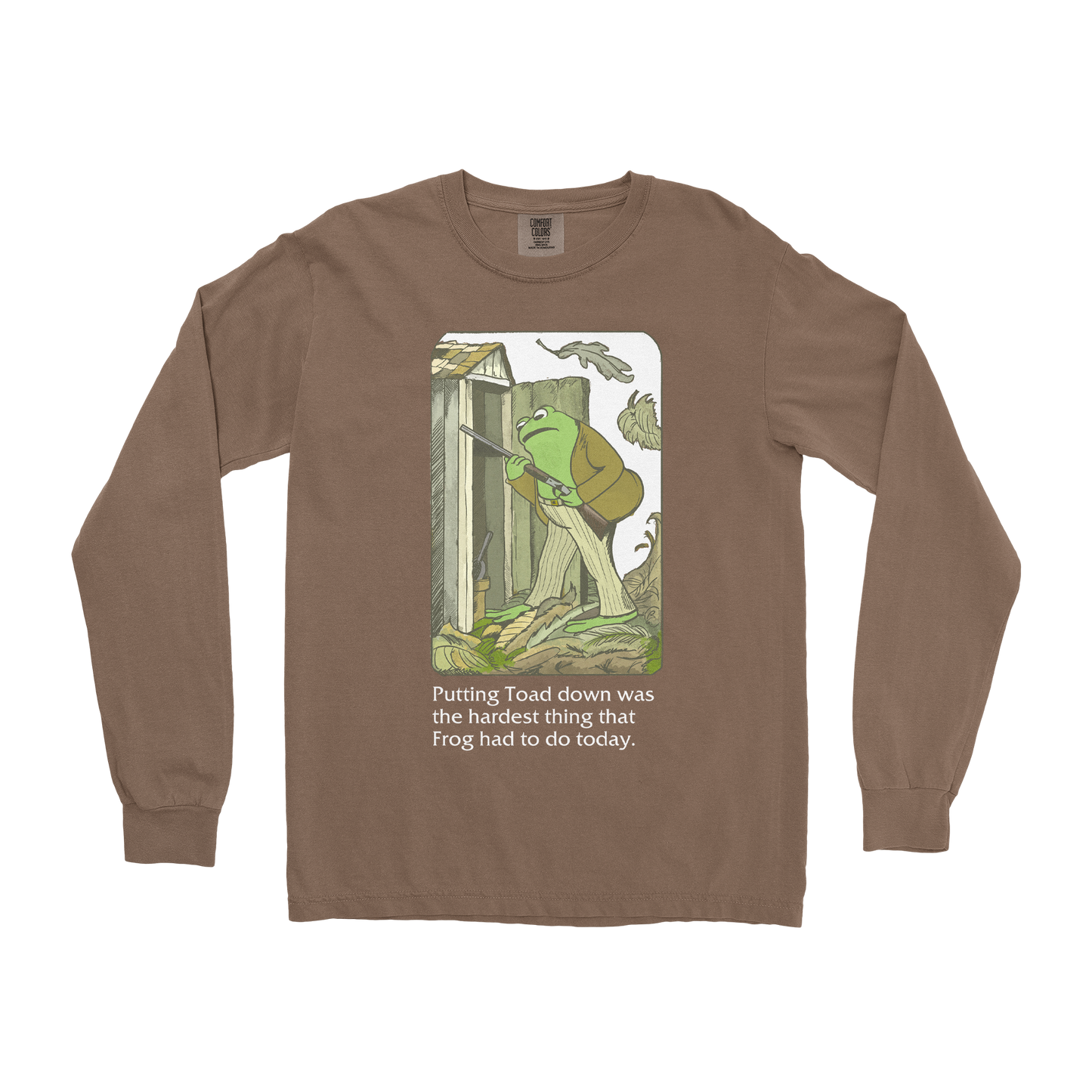 Comfort Colors Long Sleeve Frog and Toad in Espresso