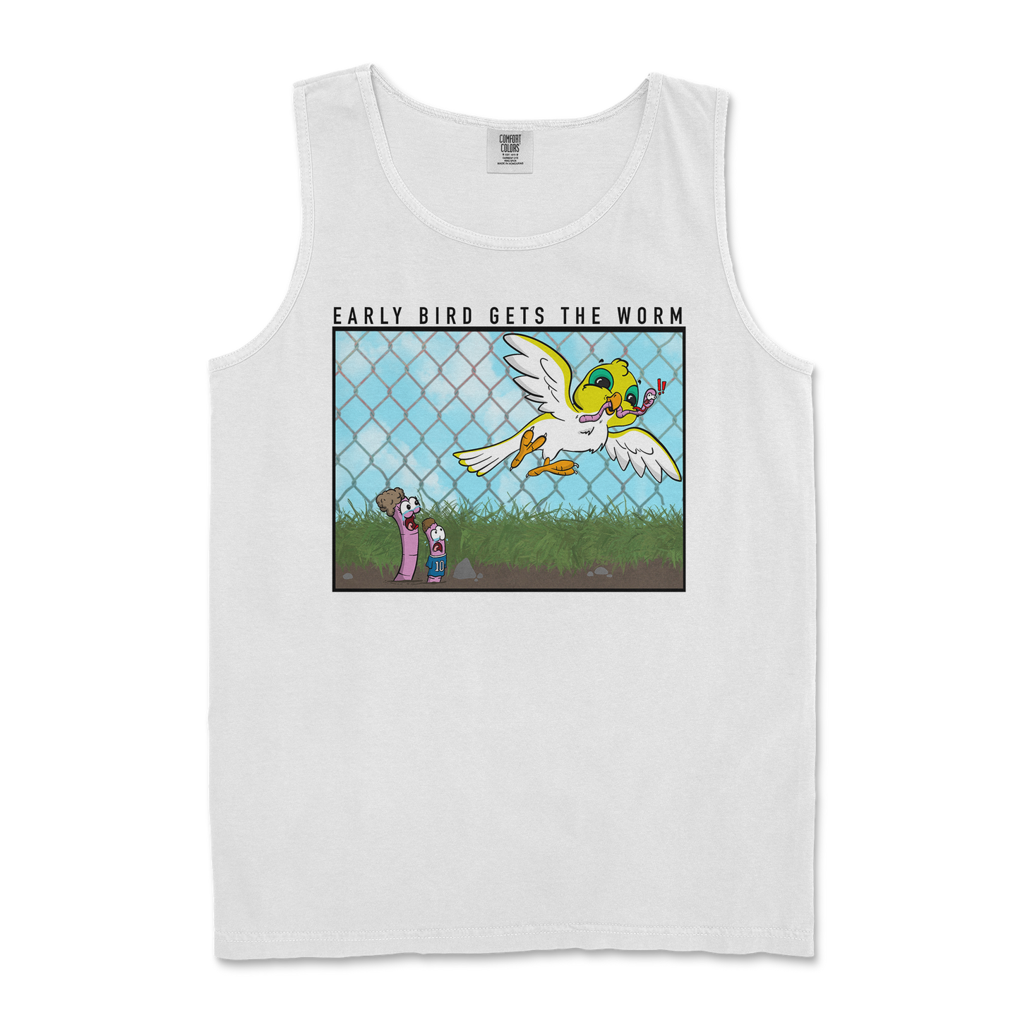 Comfort Colors Tank Top Early Bird in White