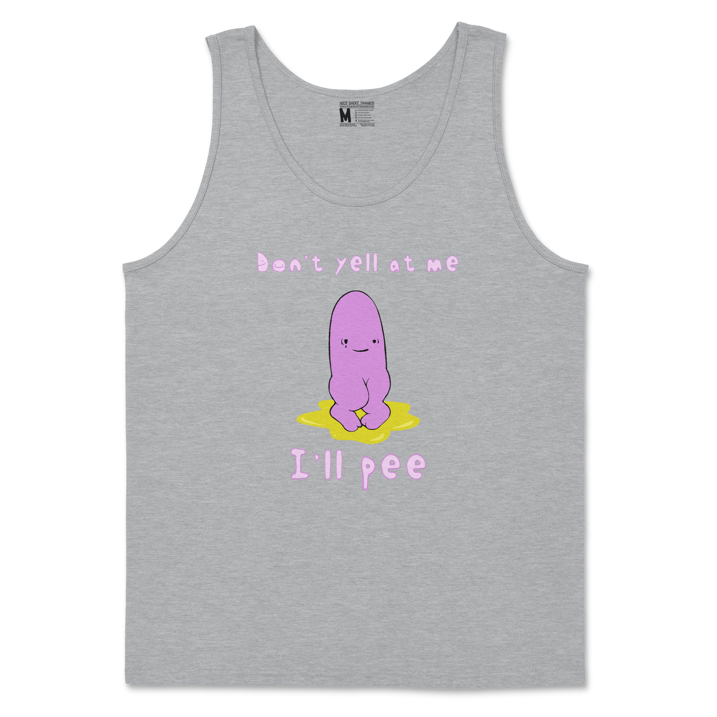 Gildan SoftStyle Tank Top Dont Yell 2 in Sports Grey