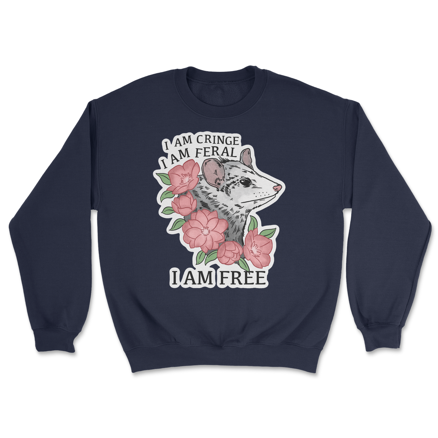 The Nice Shirt Crew Neck I Am Cringe in Navy