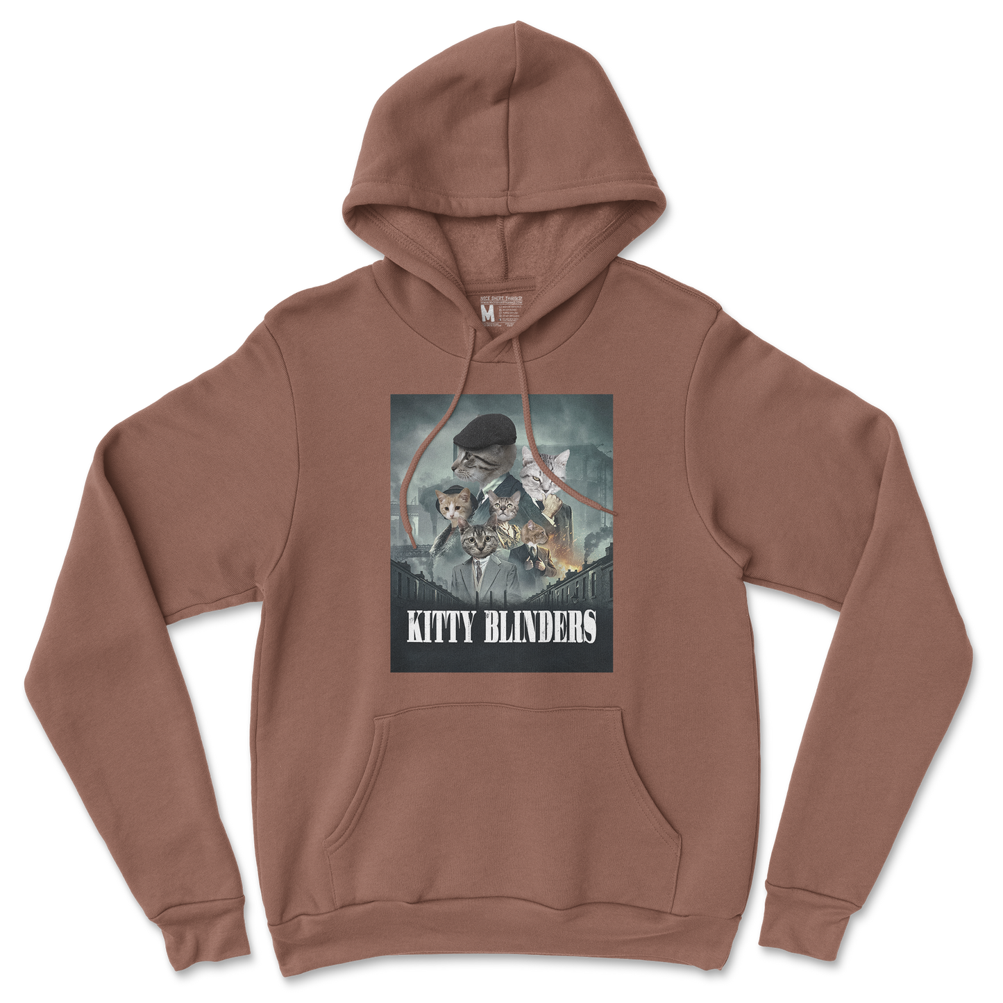 Gildan SoftStyle Hoodie Kitty Blinders in Cocoa