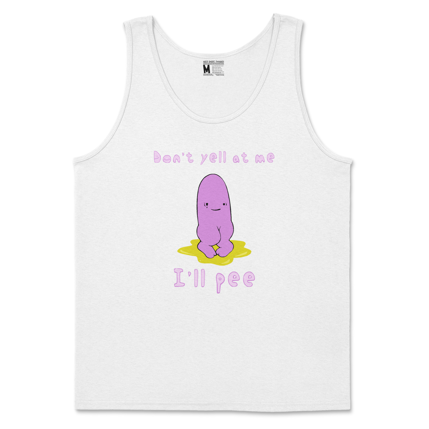 Gildan SoftStyle Tank Top Dont Yell 2 in White
