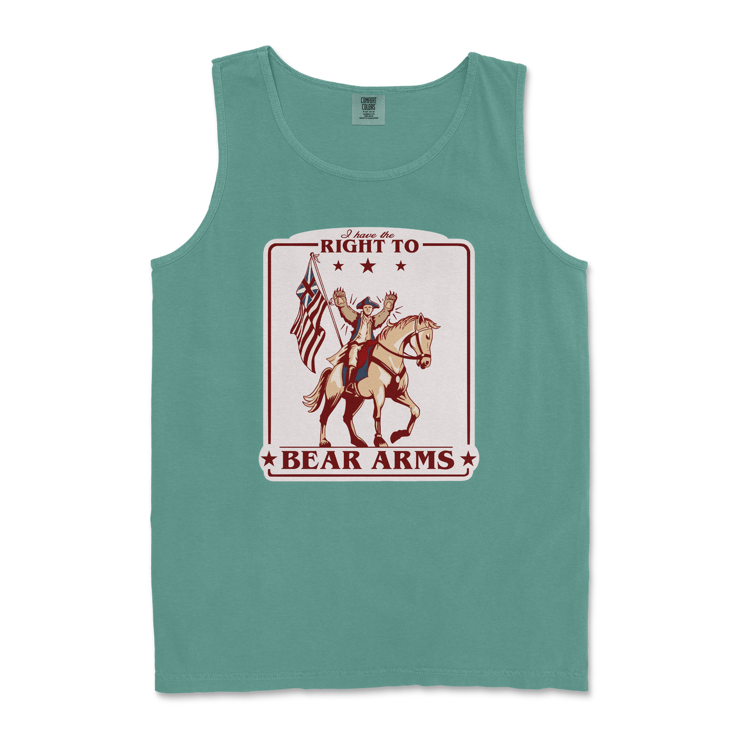 Comfort Colors Tank Top Right to Bear Arms in Light Green