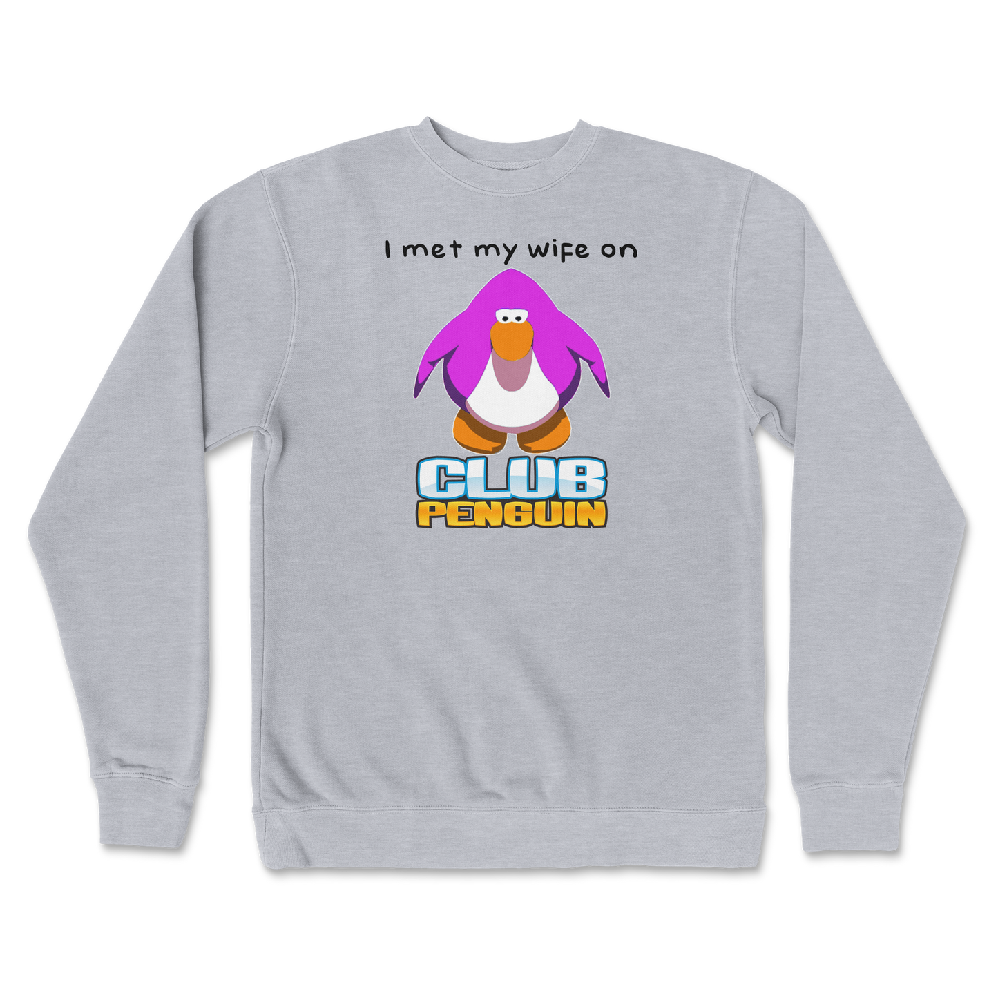 Independent Clothing Co. Crew Neck Club Penguin Wife in Grey-Heather