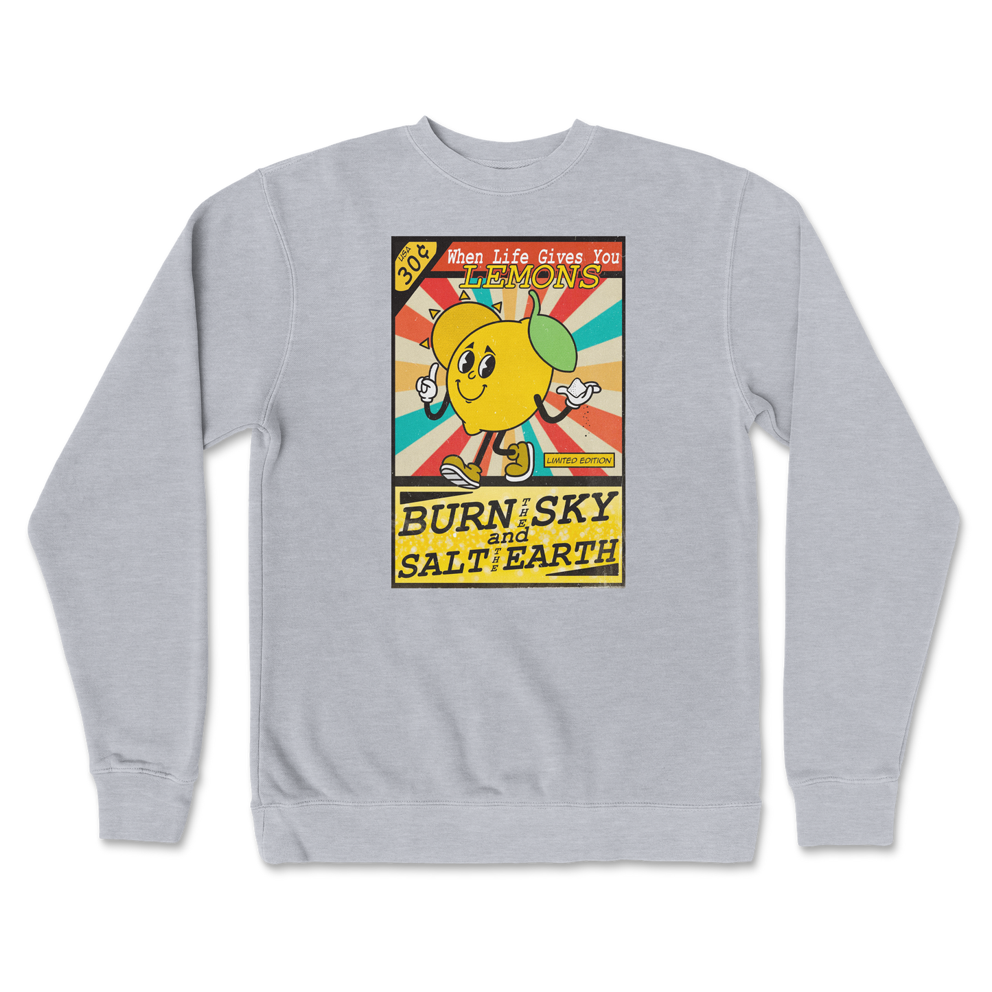 Independent Clothing Co. Crew Neck Life Gives You Lemons in Grey-Heather