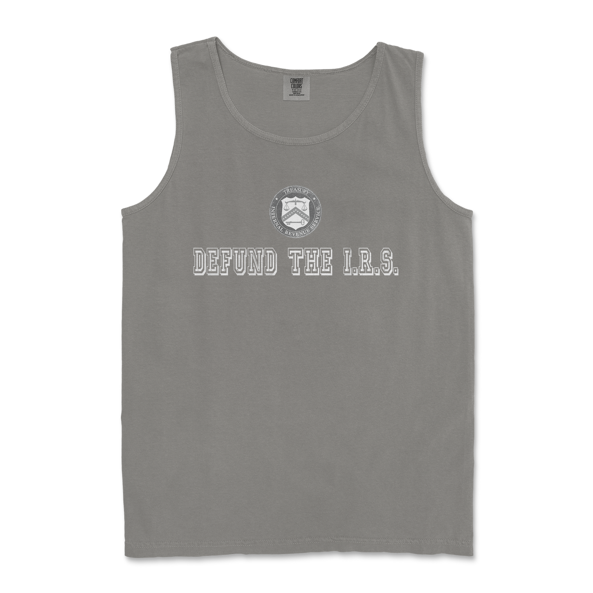 Comfort Colors Tank Top Defund The I.R.S. in Grey