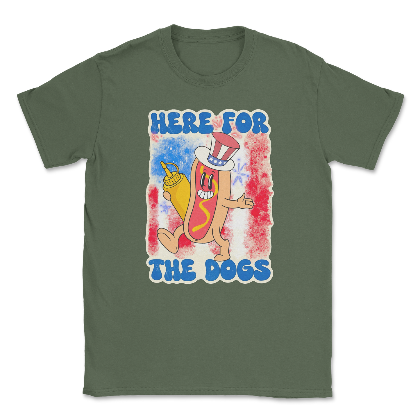 Heavy Blend T-Shirt Hot Dog in Military Green