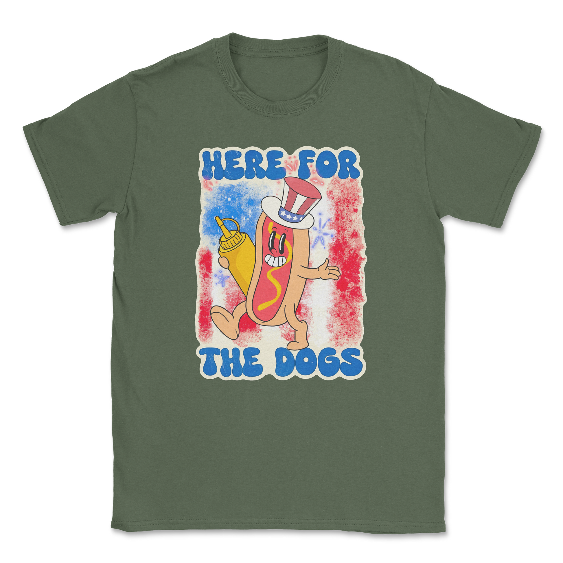 Heavy Blend T-Shirt Hot Dog in Military Green