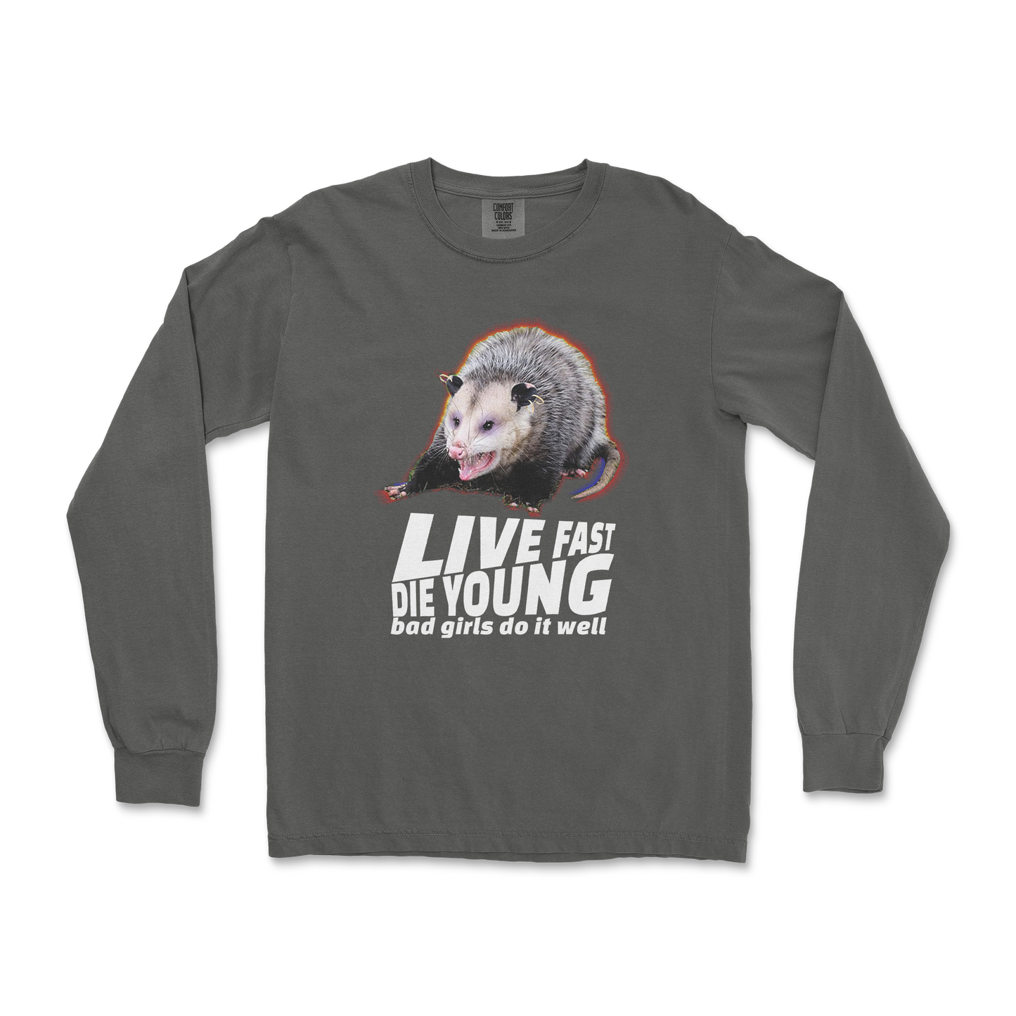 Comfort Colors Long Sleeve Live Fast Die Young in Pepper
