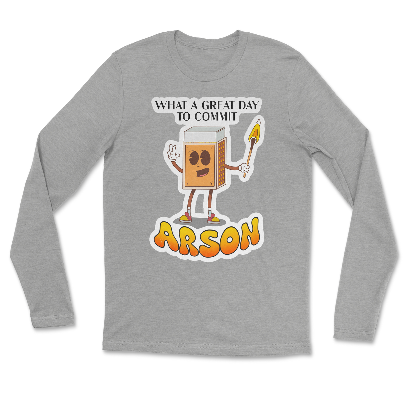 Heavy Blend Long Sleeve Commit Arson in Grey Heather