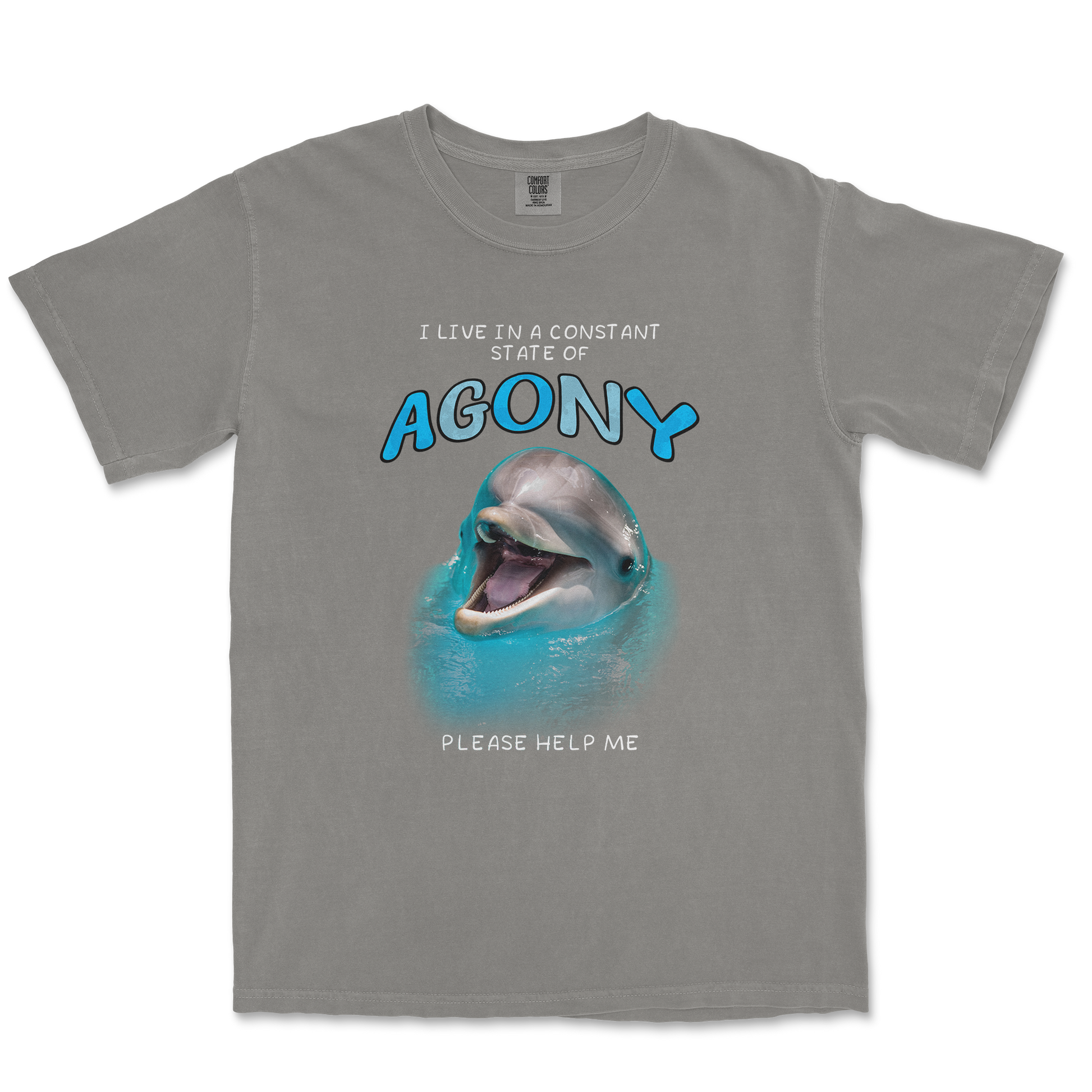 Comfort Colors T-Shirt Agony Dolphin in Grey
