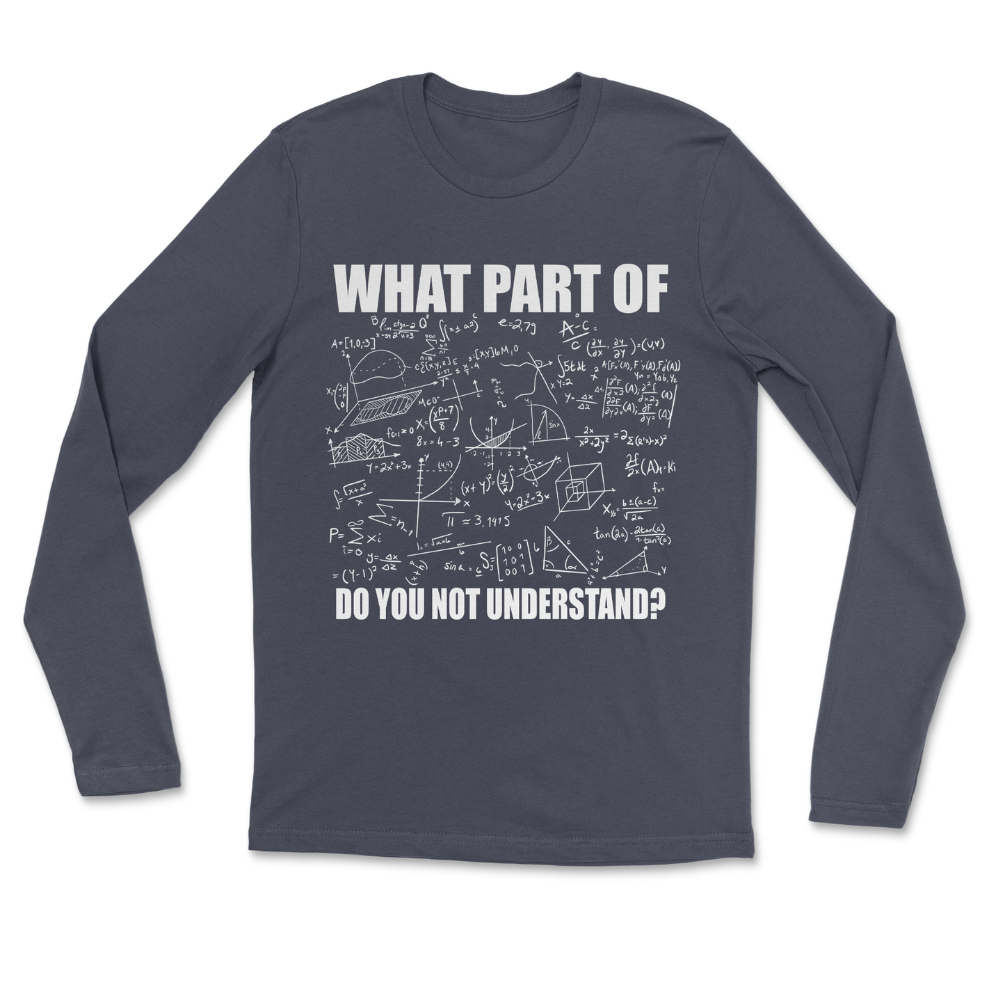 The Nice Shirt Long Sleeve Math Problem  in Navy