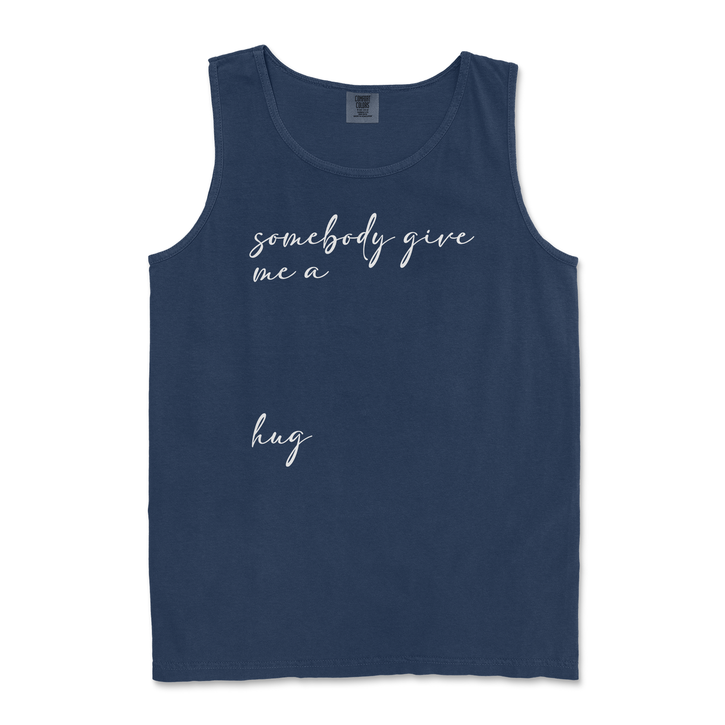 Comfort Colors Tank Top Hug Me in TrueNavy