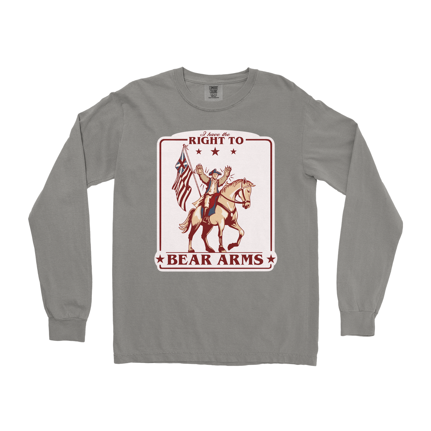 Comfort Colors Long Sleeve Right to Bear Arms in Grey