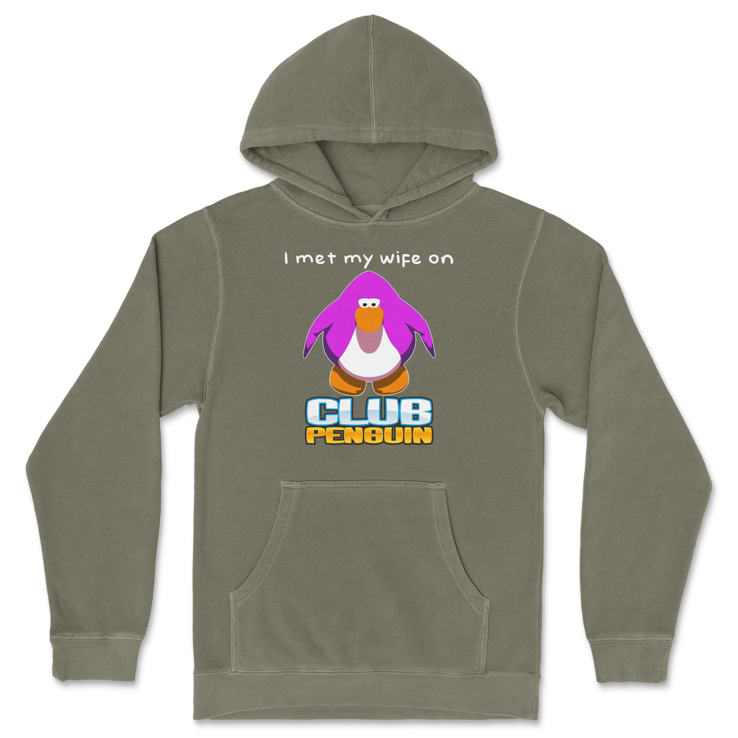 Independent Clothing Co. Hoodie Club Penguin Wife in Olive