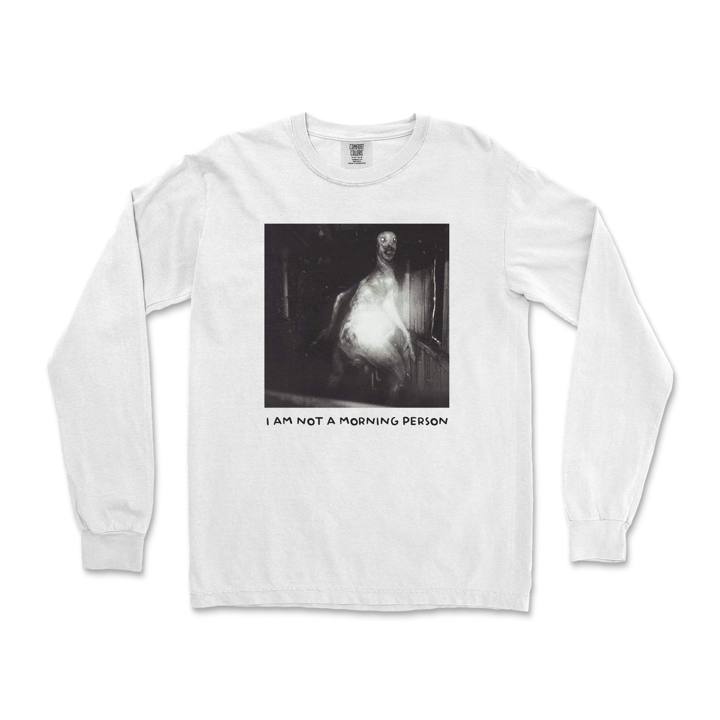 Comfort Colors Long Sleeve Not A Morning Person in White