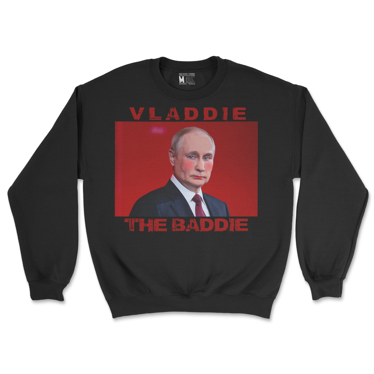 Gildan SoftStyle Crew Neck Vladdie The Baddie in Black