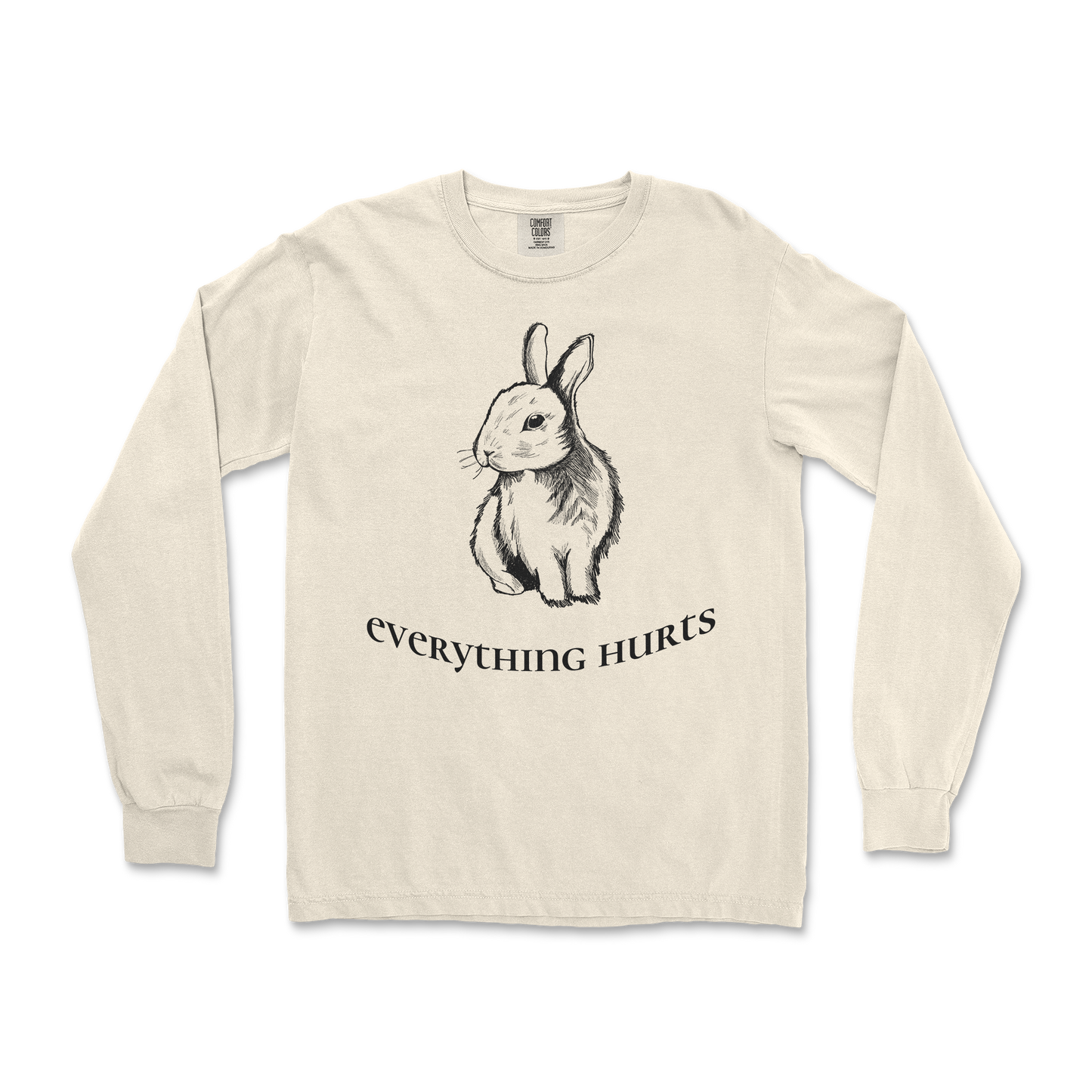 Comfort Colors Long Sleeve Everything Hurts in Ivory